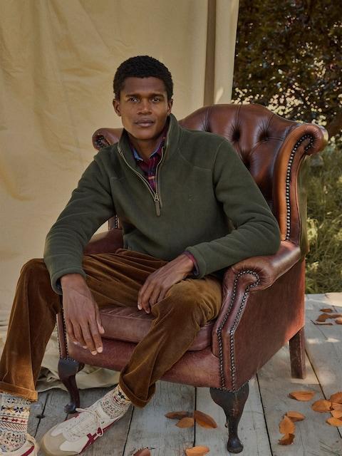 Joules Heritage Fleece Dark Green Quarter Zip