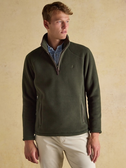 Joules Heritage Fleece Dark Green Quarter Zip