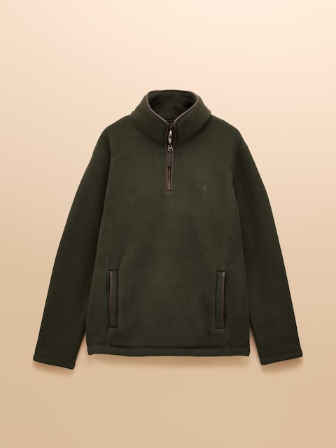 joules Heritage Fleece Dark Green Quarter Zip