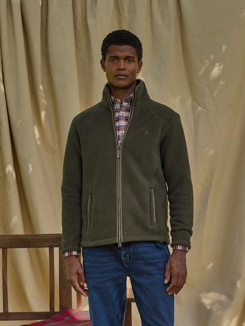 Joules Heritage Fleece Dark Green Zip Through