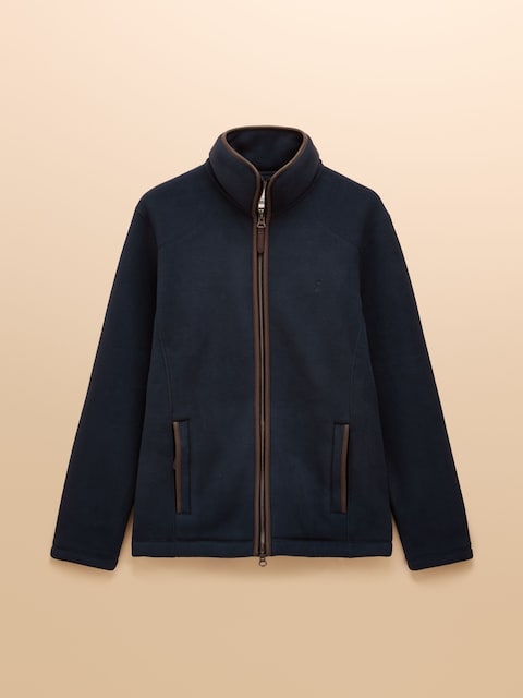 joules Heritage Fleece Navy Zip Through