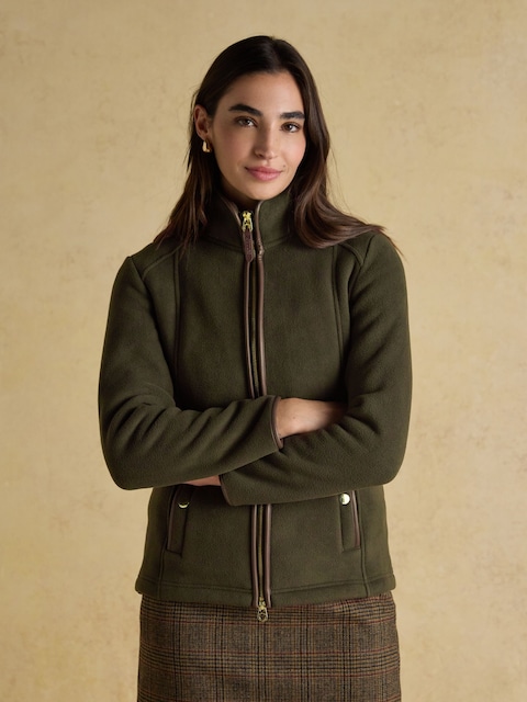 Joules Heritage Green Regular Zip Through Fleece