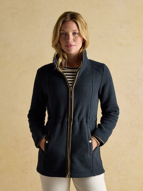 Joules Heritage Navy Longline Zip Through Fleece