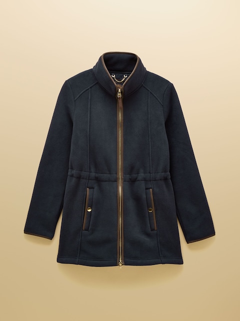 joules Heritage Navy Longline Zip Through Fleece