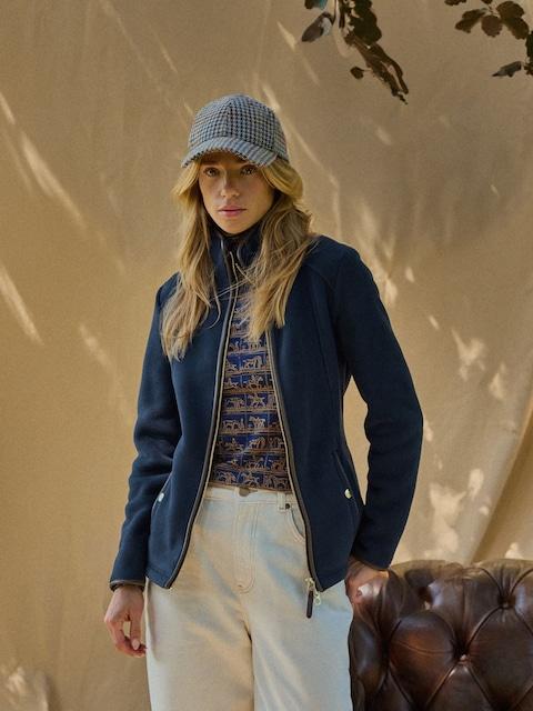 Joules Heritage Navy Regular Zip Through Fleece