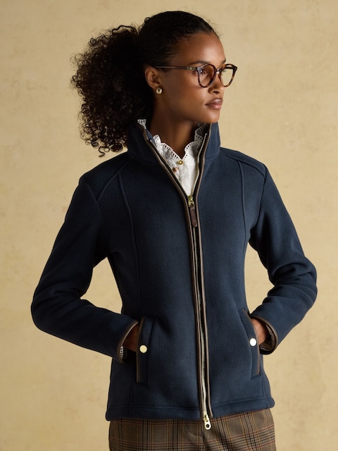 Joules Heritage Navy Regular Zip Through Fleece