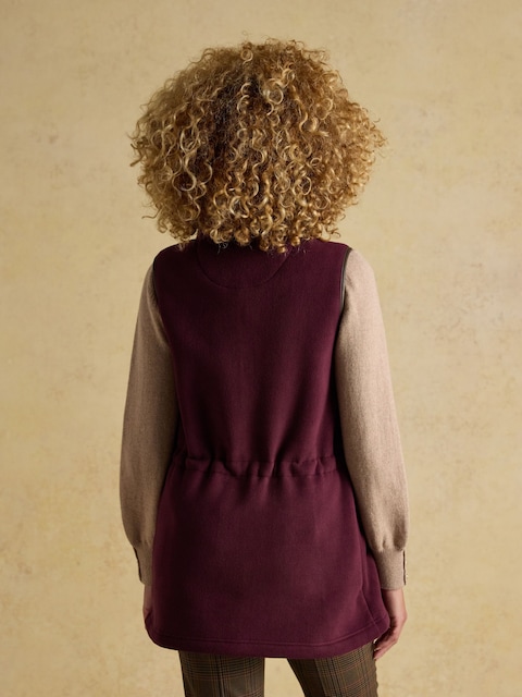 Joules Heritage Red Longline Fleece Gilet