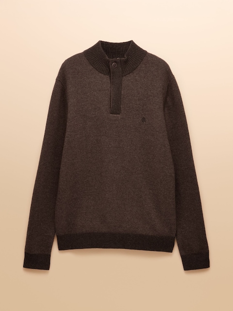 joules Highland Brown Button Quarter Zip Jumper