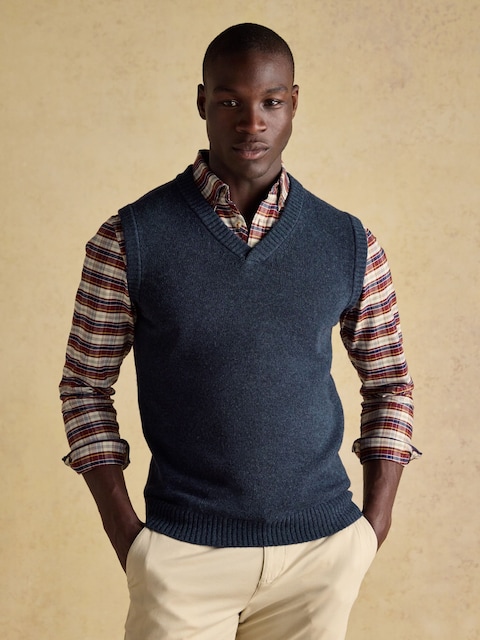 Joules Highland Navy Knitted Tank Top