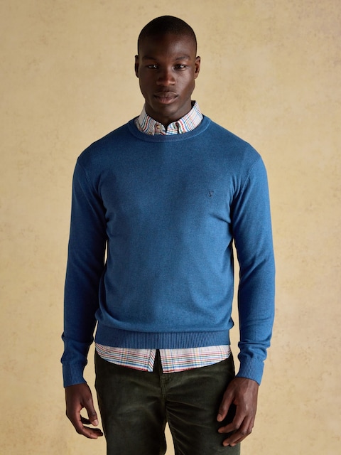 Joules Hillside Blue Crew Neck Knitted Jumper