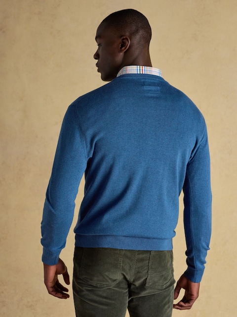 Joules Hillside Blue Crew Neck Knitted Jumper