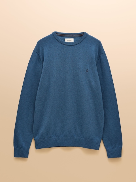 joules Hillside Blue Crew Neck Knitted Jumper