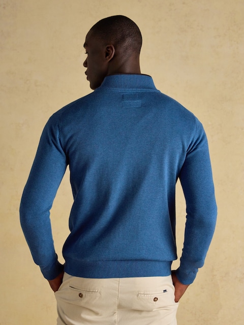 Joules Hillside Blue Quarter Zip Knitted Jumper