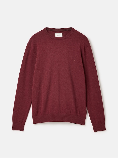 joules Hillside Burgundy Crew Neck Knitted Jumper