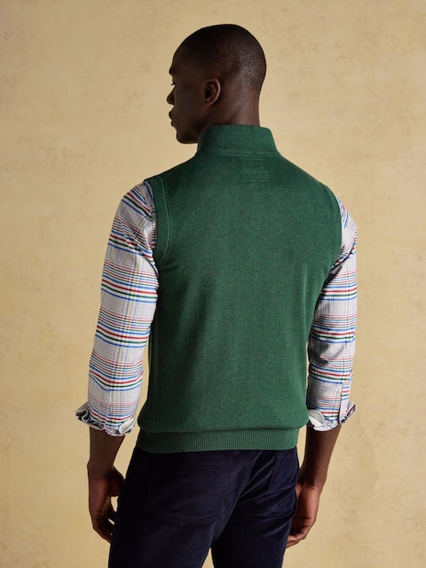 Joules Hillside Green Quarter Zip Knitted Tank Top