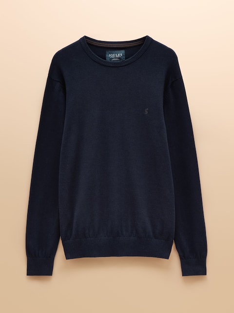 joules Hillside Navy Blue Crew Neck Knitted Jumper