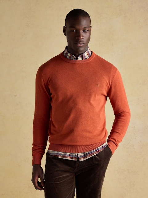 Joules Hillside Orange Crew Neck Knitted Jumper