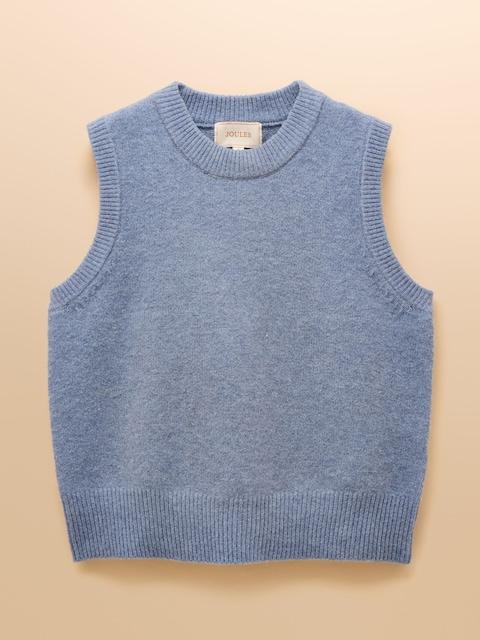 joules Holly Blue Knitted Crew Neck Vest