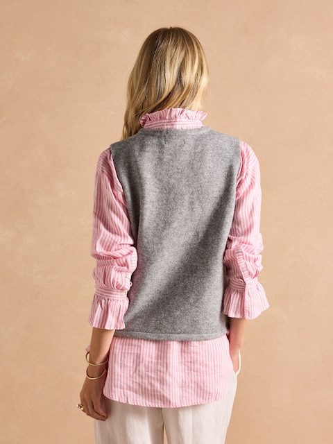 Joules Holly Grey Button Through Knitted Vest