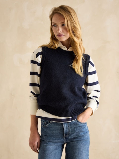 Joules Holly Navy Blue Knitted Vest