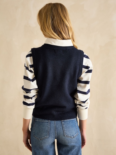 Joules Holly Navy Blue Knitted Vest