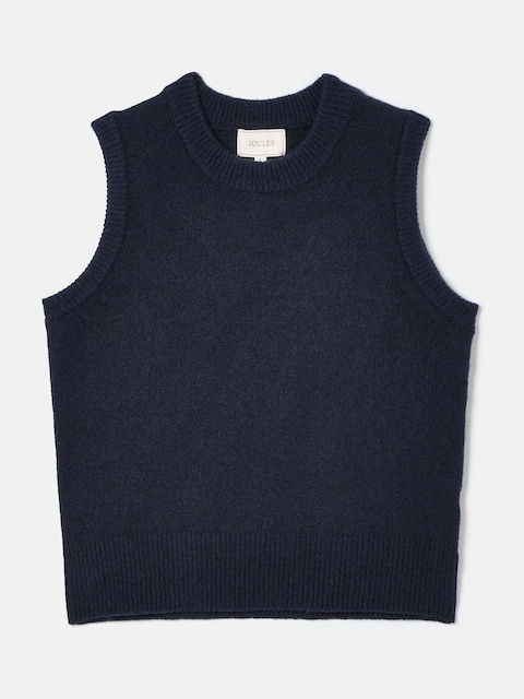 joules Holly Navy Blue Knitted Vest