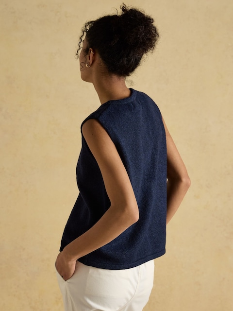 Joules Holly Navy Button Through Knitted Vest