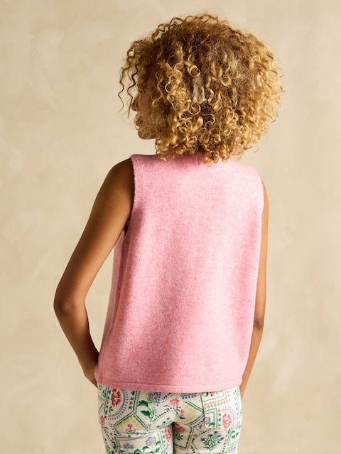 Joules Holly Pink Button Through Knitted Vest