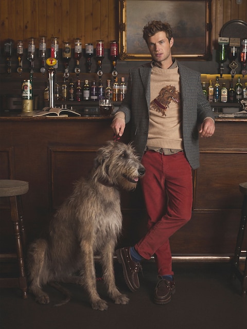 Joules Irish Wolf Hound Oatmeal Crew Neck Jumper