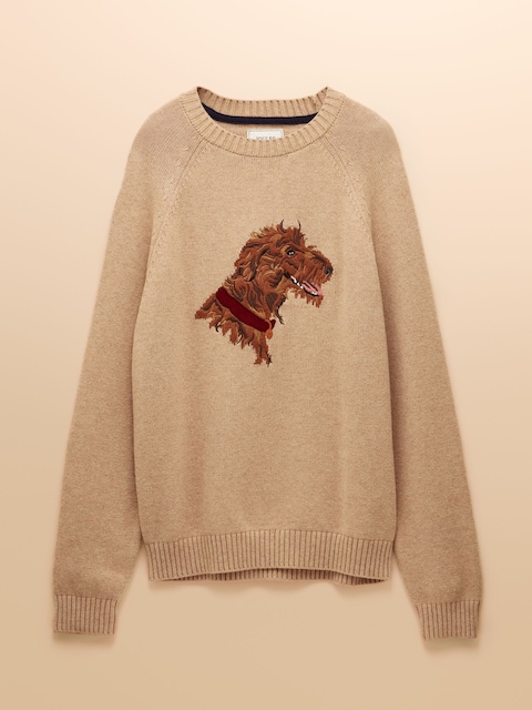joules Irish Wolf Hound Oatmeal Crew Neck Jumper