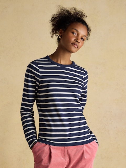 Joules Isabella Navy 100% Cotton Jersey Breton Top