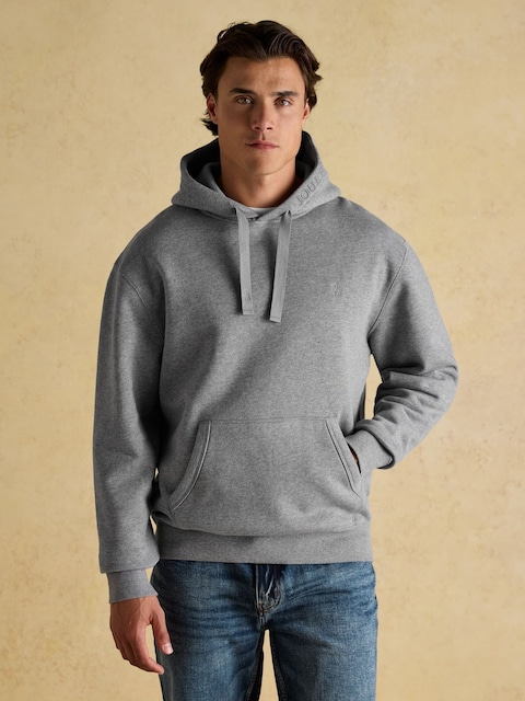 Joules Jenkins Grey Brushed Cotton Jersey Hoodie