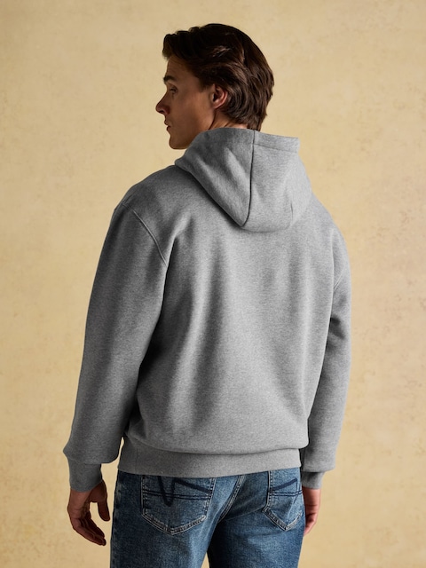 Joules Jenkins Grey Brushed Cotton Jersey Hoodie