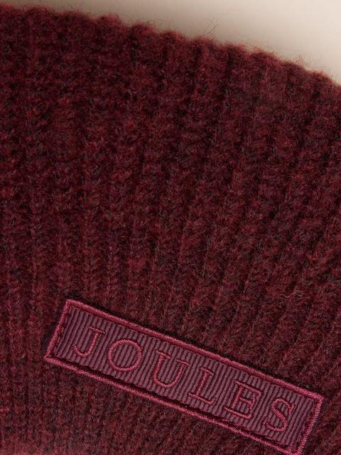 joules Joelle Berry Red Ribbed Knitted Beret