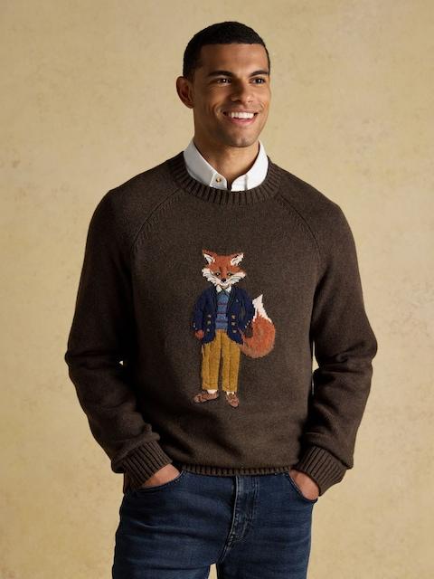 Joules Jonty Brown Crew Neck Jumper