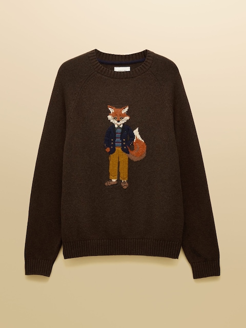 joules Jonty Brown Crew Neck Jumper