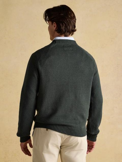 Joules Jonty Green Intarsia Crew Knit Jumper