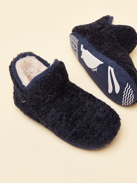 joules Junior Cabin Navy Slipper Boot