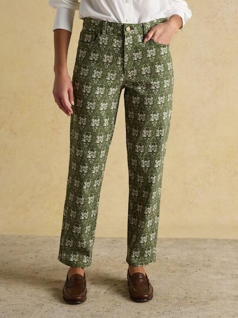 Joules Khaki Green Straight Fit Mid Rise Jeans