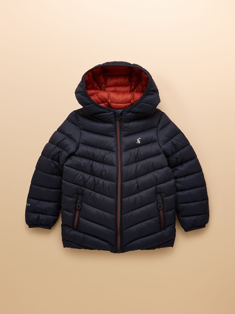 Joules Kids' Cairn Navy Showerproof Padded Coat