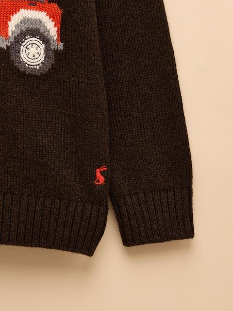 joules Kids' Cracking Brown Intarsia Knit Jumper