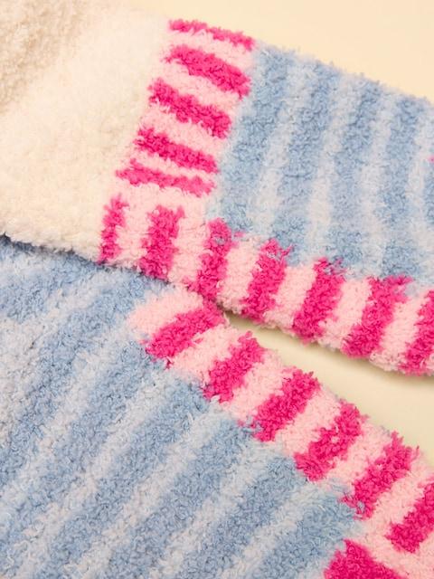 joules Kids' Fluffy Cat Blue/Pink Character Socks