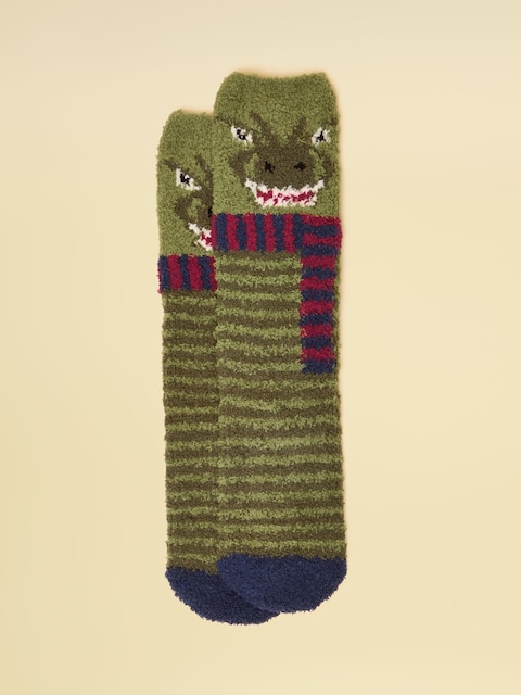 Joules Kids Fluffy Green Character Socks