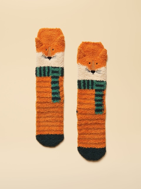 Joules Kids Fluffy Orange Character Socks