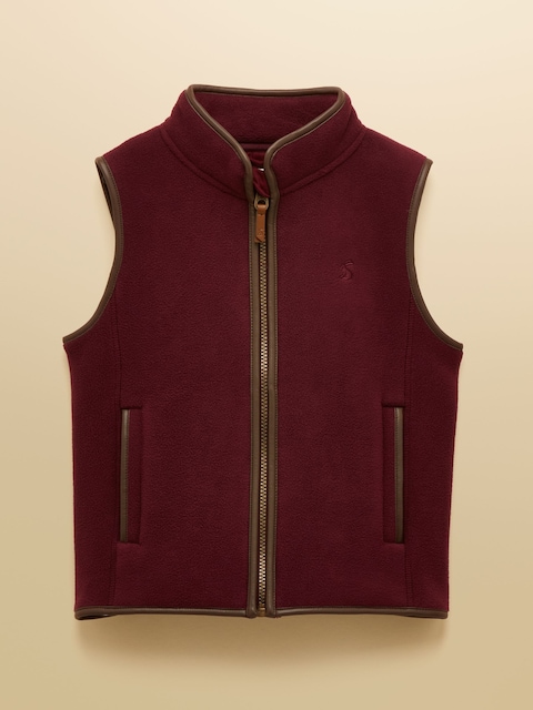 Joules Kids' Heritage Burgundy Fleece Gilet