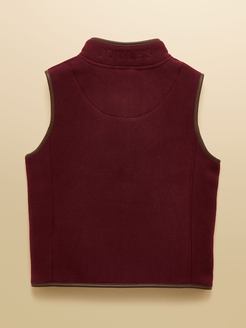 Joules Kids' Heritage Burgundy Fleece Gilet