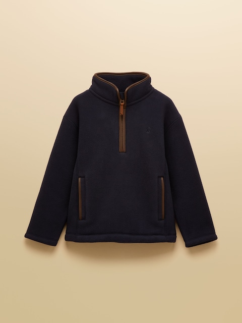 Joules Kids' Heritage Navy Blue Fleece Quarter Zip