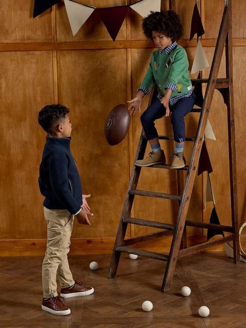 joules Kids' Heritage Navy Blue Fleece Quarter Zip