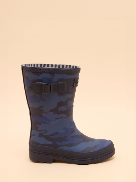 Joules Kids' Navy Camo Printed Wellies