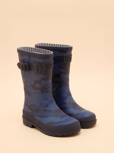 Joules Kids' Navy Camo Printed Wellies